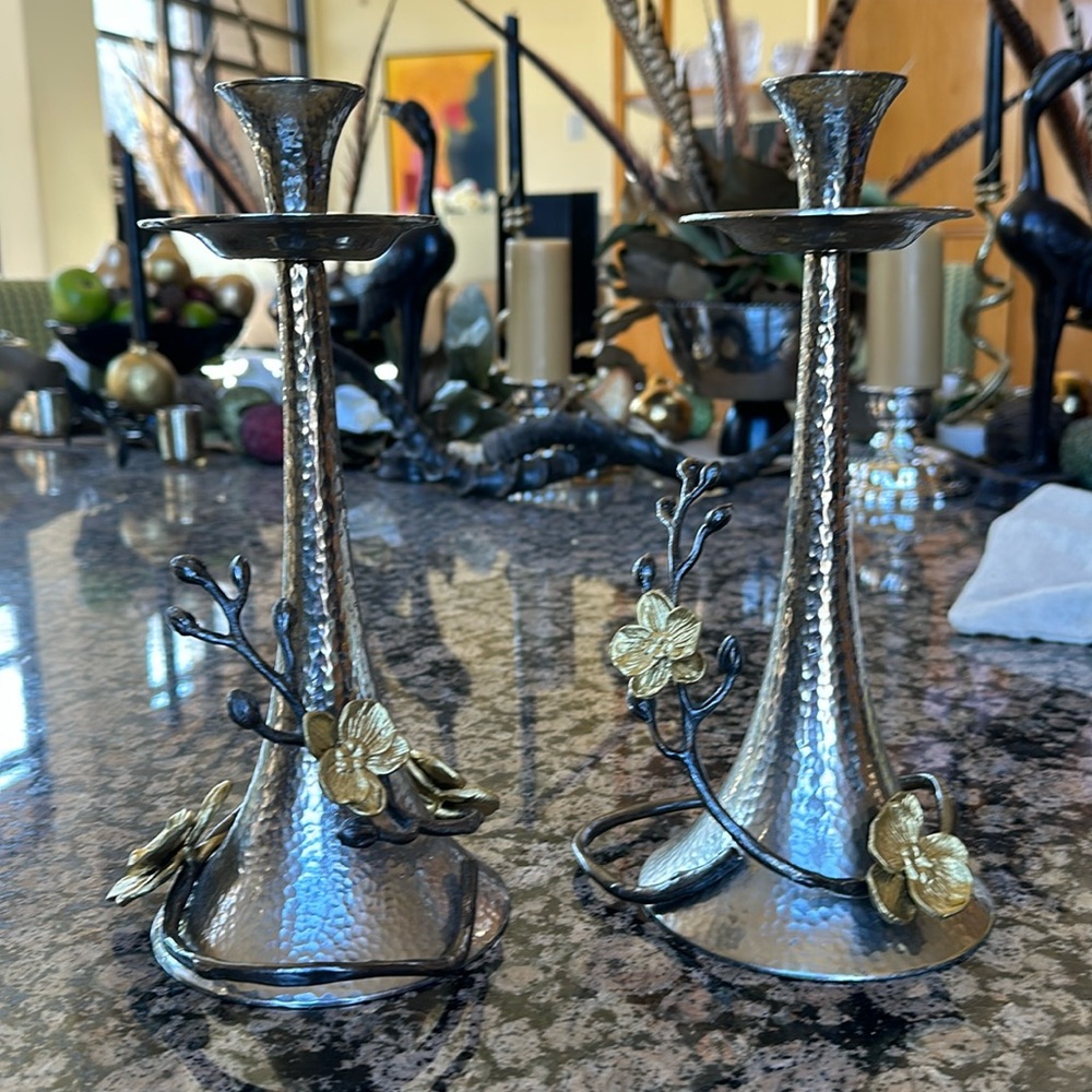 Michael Aram Gold Orchid Candle holders